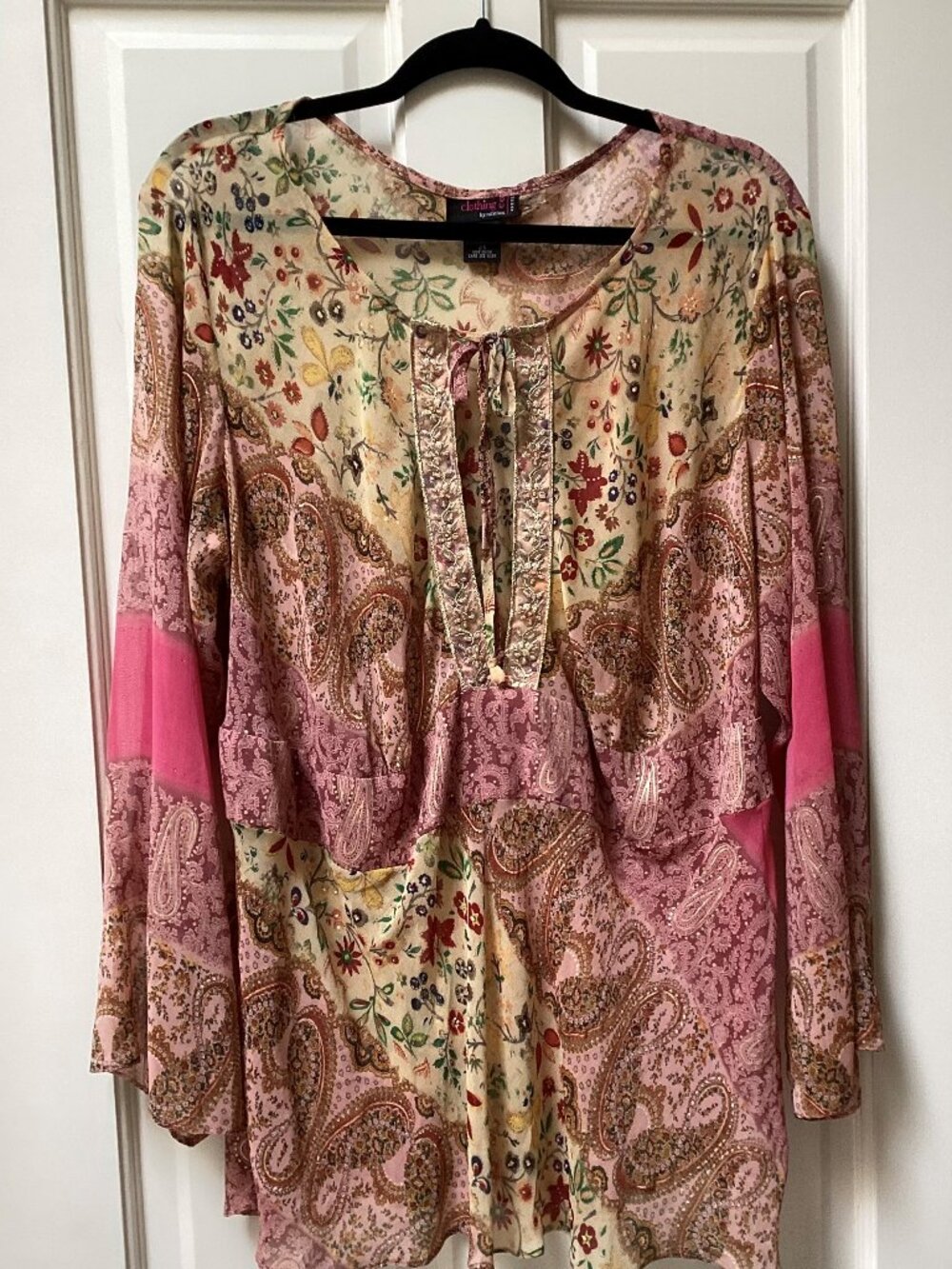 Clothing Co. pink paisley women's tunic top, size 2X